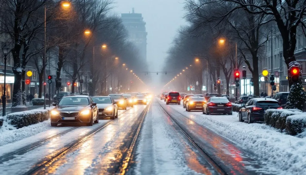 erleben sie die dramatischen 3 stunden berufsverkehr im berliner glatteis-chaos mit 50 gemeldeten unfällen laut polizei. ein bericht über verkehrschaos und gefahren im winter.