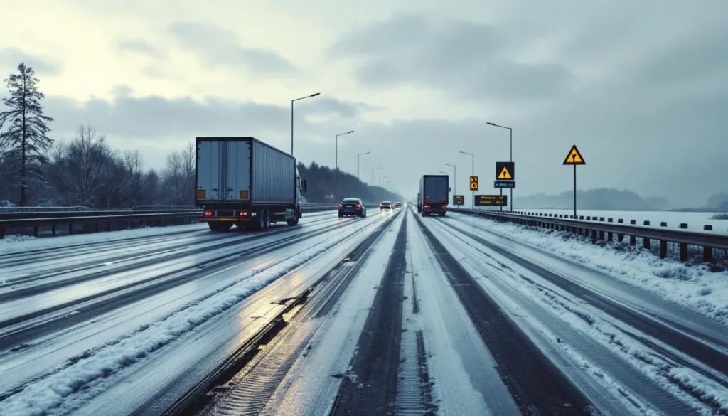 der wetterdienst warnt vor gefährlichem blitzeis, das heute auf deutschen autobahnen zu hunderten unfällen führen kann. erfahren sie, wie sie sich sicher verhalten und unfälle vermeiden.